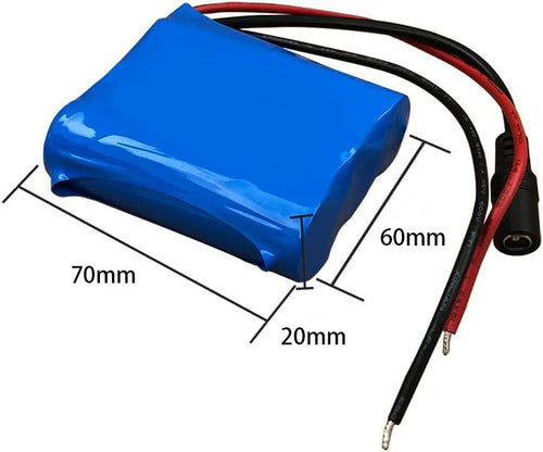 Seasider 12V 2600mAh Rechargeable Li-ion Battery Pack, Bare Leads Wire Lithium Replacement Battery with 12V Charger