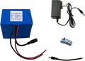 Seasider 24V 9Ah Rechargeable Lithium Battery, DC5521 Plug & Bare Leads Wire Replacement Battery with 24Volt Charger